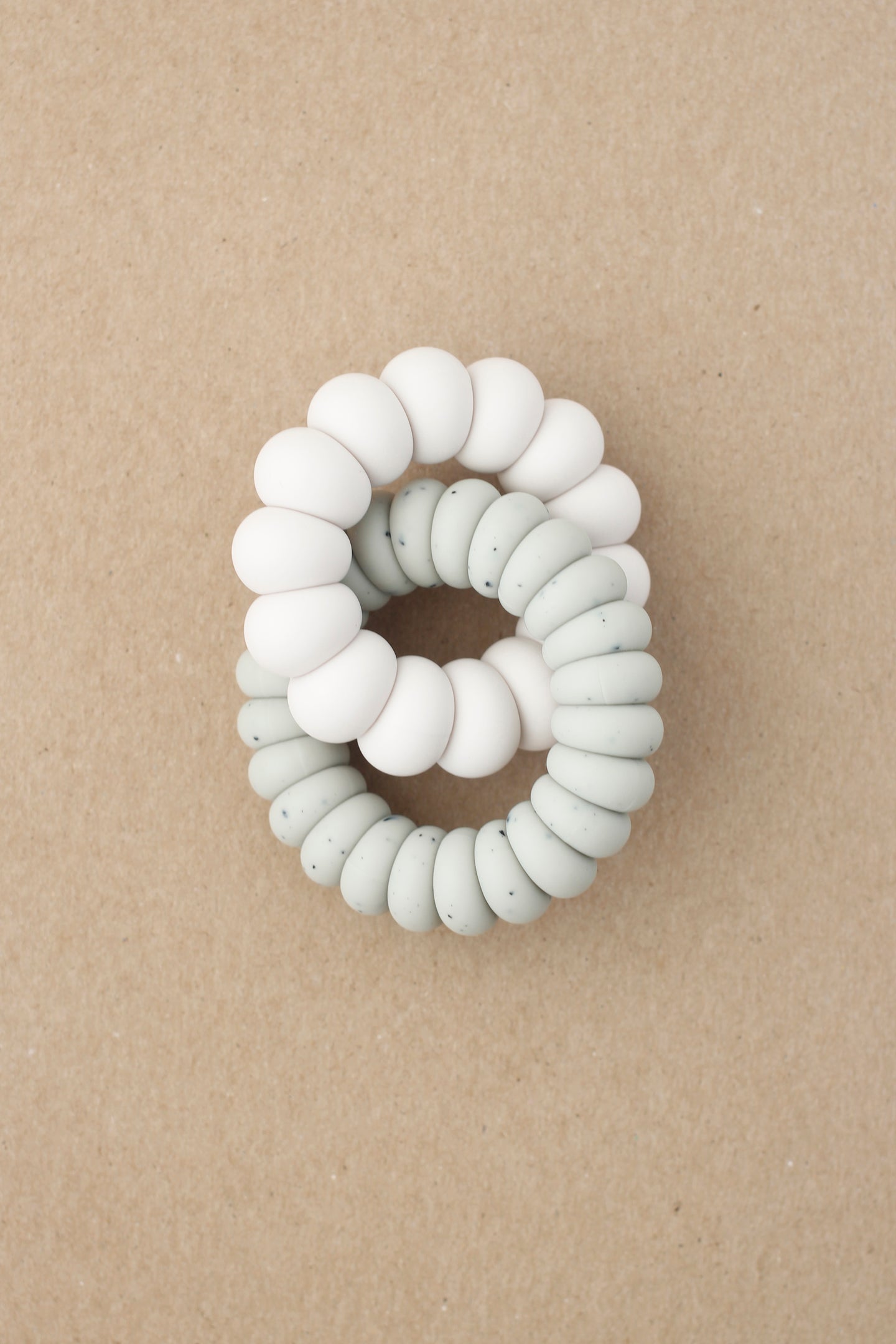 Double Freezer Teether - Luna | Silver Ivory