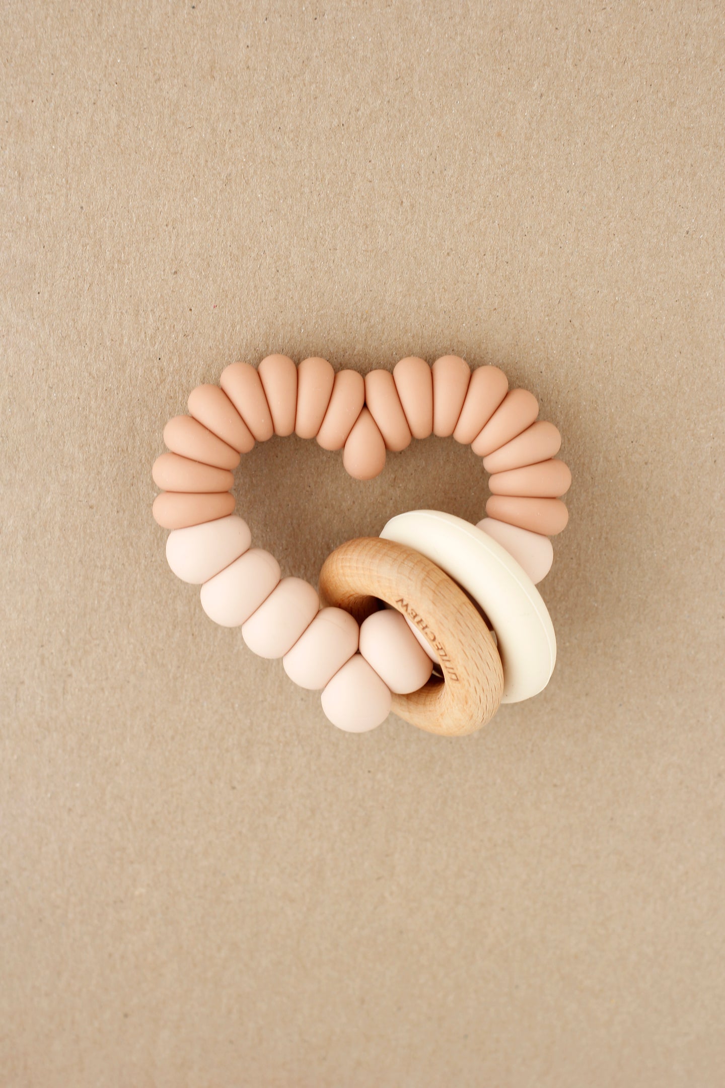 Rattle Teether - Heart | Blush