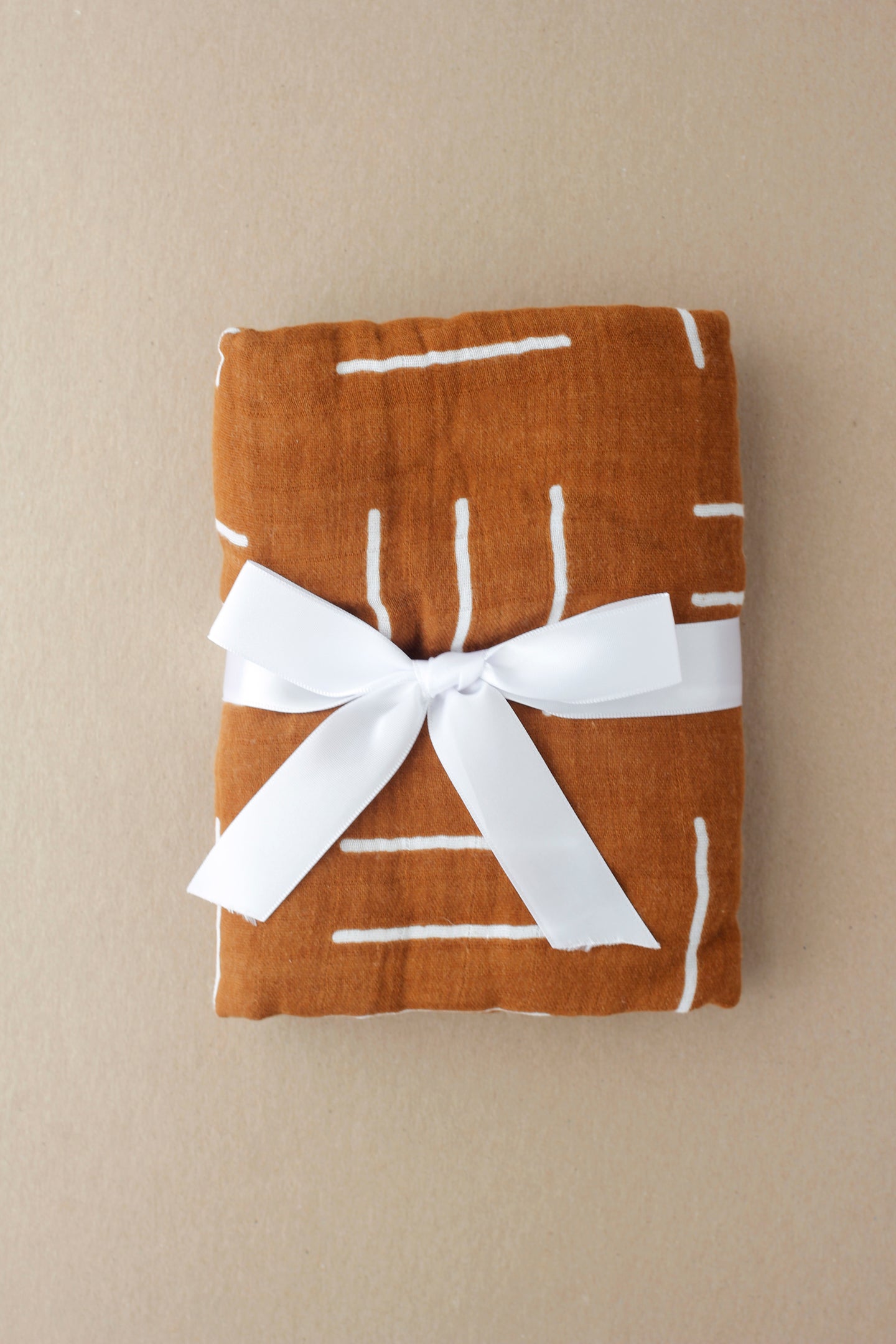 Muslin Swaddle - Mustard Mudcloth