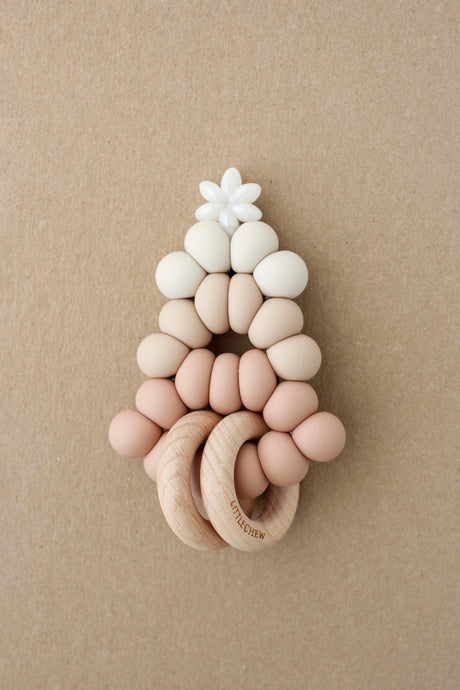 Rattle Teether  - Tree | Peony
