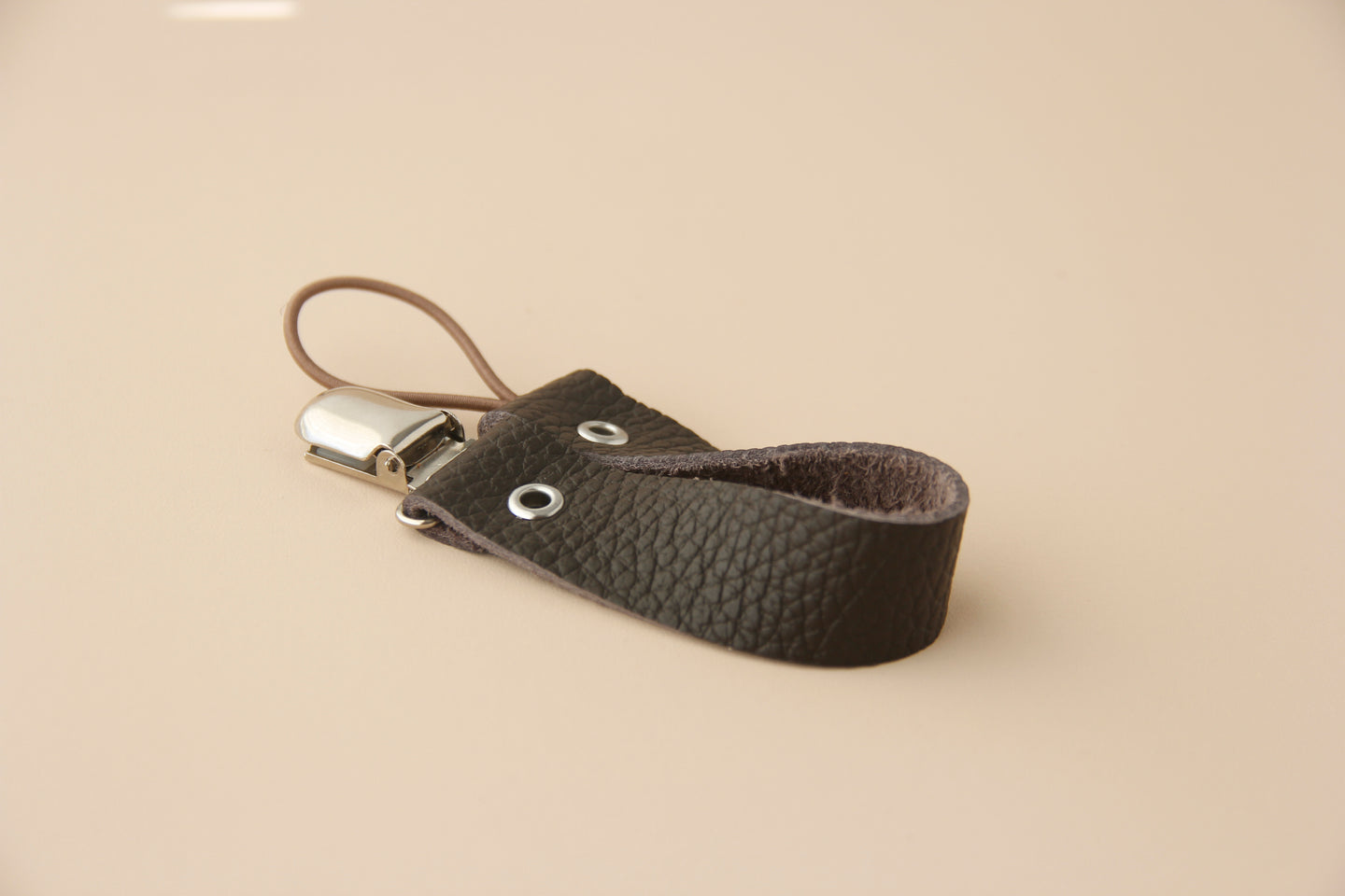 Leather Pacifier Holder - Chocolate