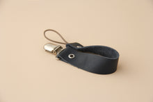 Leather Pacifier Holder - Navy