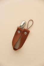 Leather Pacifier Holder - Brown Rust