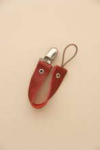 Leather Pacifier Holder - Burgundy