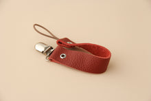 Leather Pacifier Holder - Burgundy