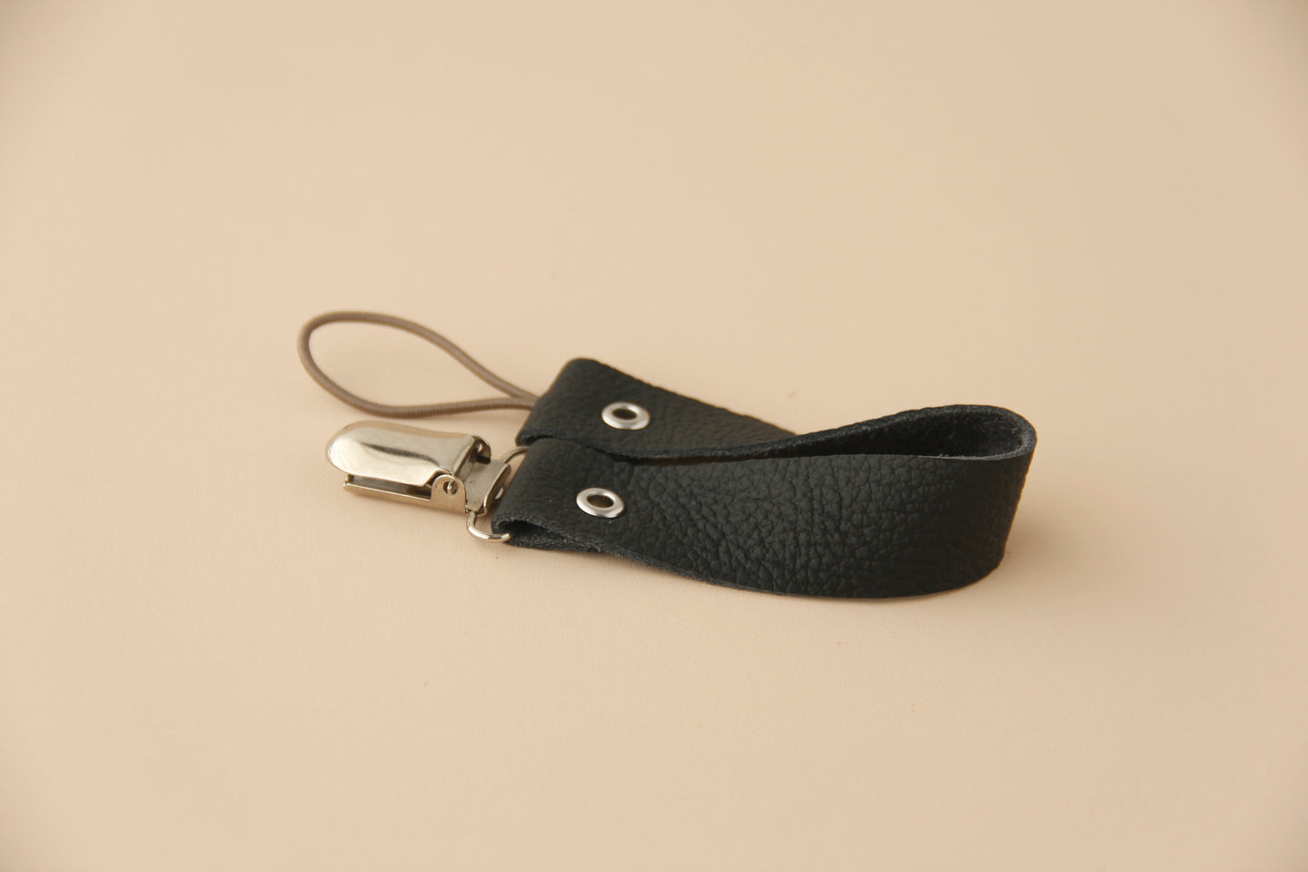 Leather Pacifier Holder - Black