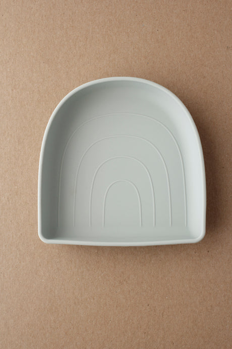 Rainbow Silicone Suction Plate - Soft Sage