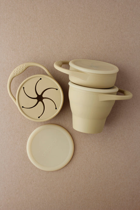 Foldable Silicone Snack Cup - Khaki