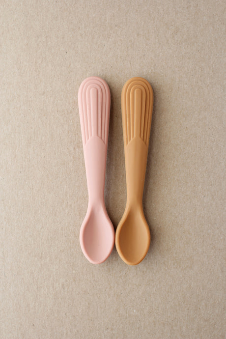 Rainbow Silicone Spoon - Cameo | Biscuit